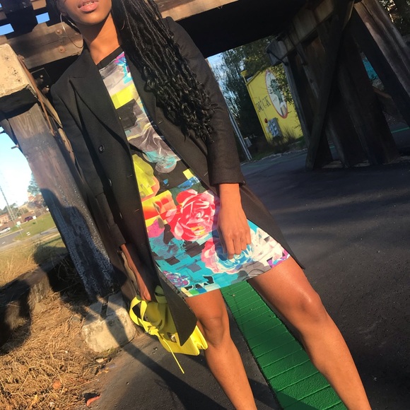 ASOS Digital Flower T-Shirt Dress - Picture 2 of 4